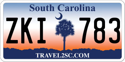 SC license plate ZKI783