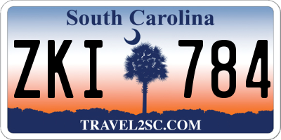 SC license plate ZKI784