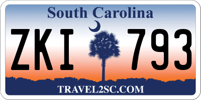 SC license plate ZKI793
