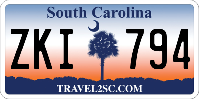 SC license plate ZKI794