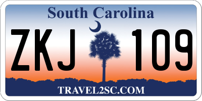 SC license plate ZKJ109