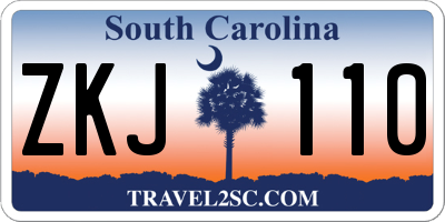 SC license plate ZKJ110