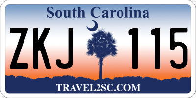 SC license plate ZKJ115
