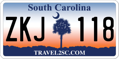 SC license plate ZKJ118