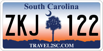 SC license plate ZKJ122