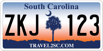 SC license plate ZKJ123