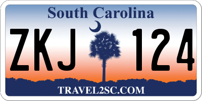 SC license plate ZKJ124