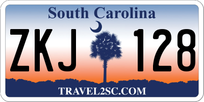 SC license plate ZKJ128
