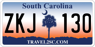 SC license plate ZKJ130