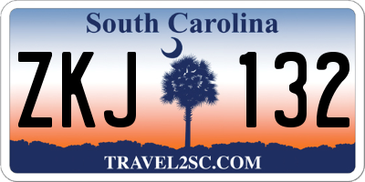 SC license plate ZKJ132