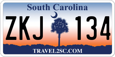 SC license plate ZKJ134