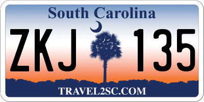 SC license plate ZKJ135