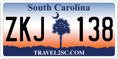 SC license plate ZKJ138