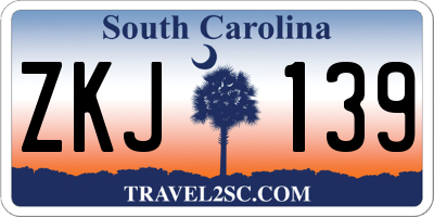 SC license plate ZKJ139