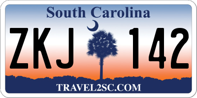 SC license plate ZKJ142