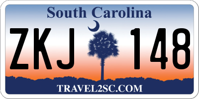SC license plate ZKJ148