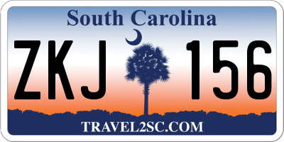 SC license plate ZKJ156