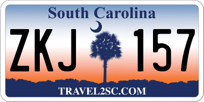 SC license plate ZKJ157
