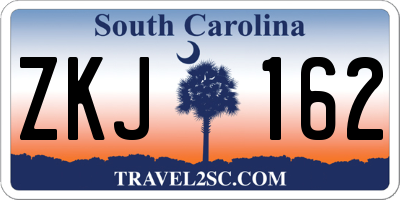 SC license plate ZKJ162