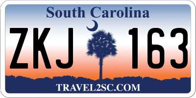 SC license plate ZKJ163
