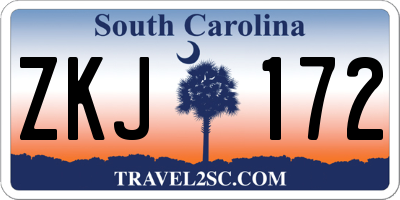 SC license plate ZKJ172