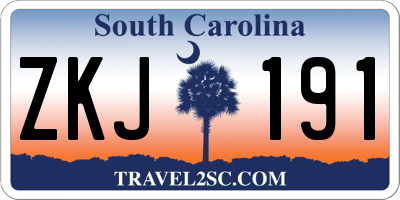 SC license plate ZKJ191