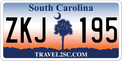 SC license plate ZKJ195
