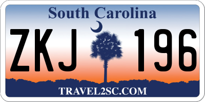 SC license plate ZKJ196