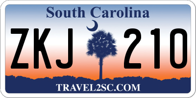 SC license plate ZKJ210