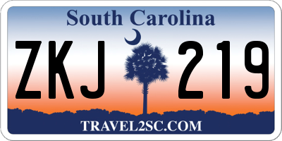 SC license plate ZKJ219