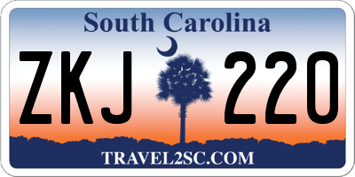 SC license plate ZKJ220