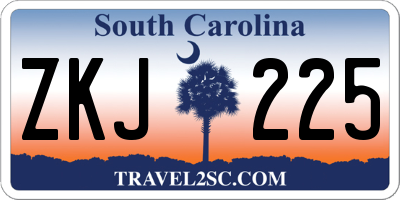 SC license plate ZKJ225