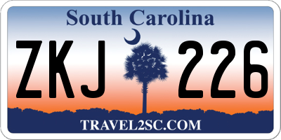 SC license plate ZKJ226