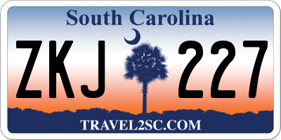 SC license plate ZKJ227