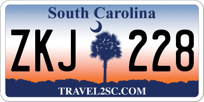 SC license plate ZKJ228
