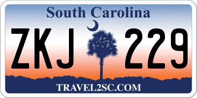 SC license plate ZKJ229