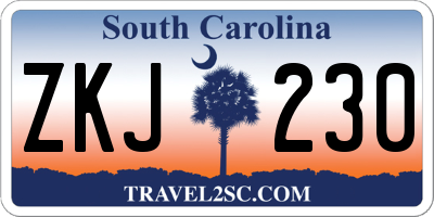 SC license plate ZKJ230