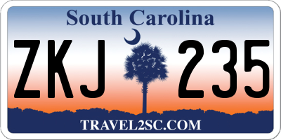 SC license plate ZKJ235