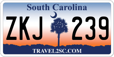 SC license plate ZKJ239