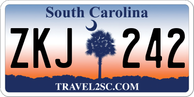 SC license plate ZKJ242