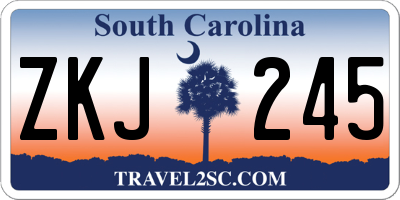 SC license plate ZKJ245