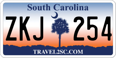 SC license plate ZKJ254