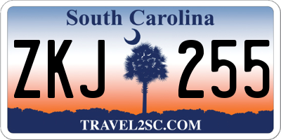 SC license plate ZKJ255