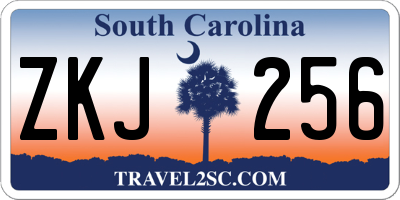 SC license plate ZKJ256