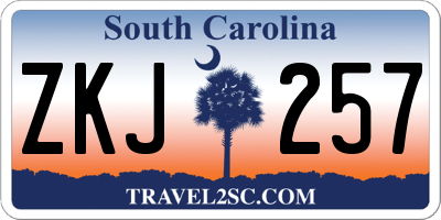 SC license plate ZKJ257