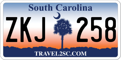 SC license plate ZKJ258