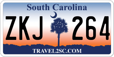 SC license plate ZKJ264