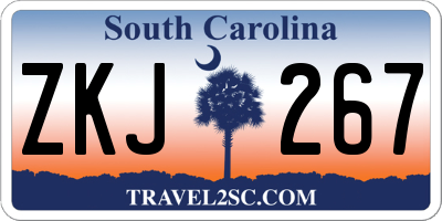 SC license plate ZKJ267