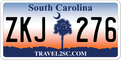 SC license plate ZKJ276