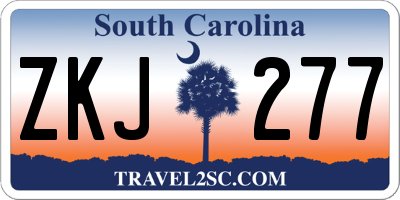 SC license plate ZKJ277